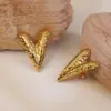 Wholesale 1 Pair Simple Style Classic Style Heart Shape 304 Stainless Steel Imitation Gold Electroplating Ear Studs