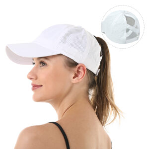 Wholesale Women's Baseball Cap, 2021 Amazon New Style, European and American Outdoor Sports Ponytail Baseball Cap, Breathable Mesh Duckbill Cap