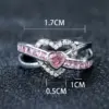 Wholesale Double Heart Shaped Ring Elegant Simple Luxury Geometric Pattern Copper Material Jewelry Ring For Women