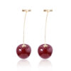 Wholesale long cherries earrings creative design cute cherry earrings earrings