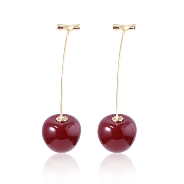 Wholesale long cherries earrings creative design cute cherry earrings earrings