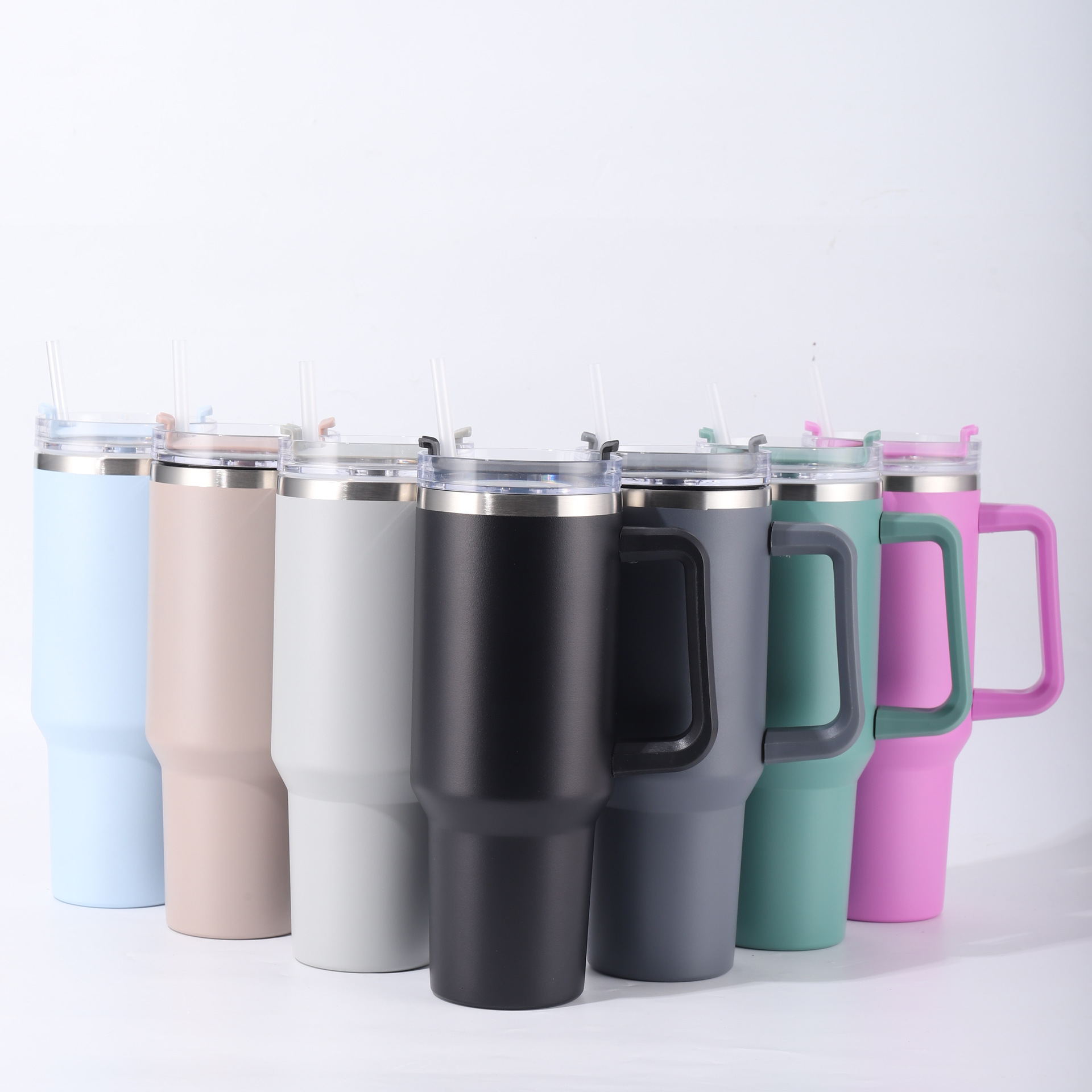 Wholesale Cross-border Explosions 40oz Handle Cup Large Capacity Car Ice Cup Generation 40 Car Cup Multicolor Vacuum Suction Cup
