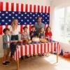 Wholesale American Flag Day Celebration Red White Blue Stars And Stripes Tablecloth Background Decoration