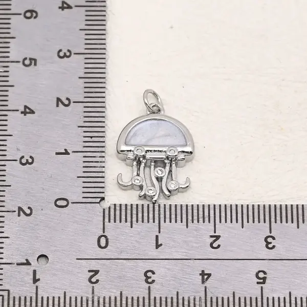 Wholesale 1 Pc/Package Copper 18K Gold Plated White Gold Plated Jellyfish American Flag Fish Pendant DIY Jewelry Accessories