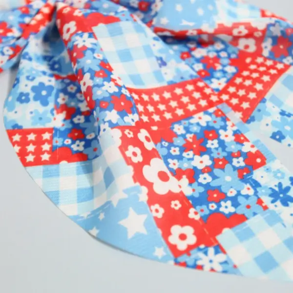 Wholesale Flag Print Chiffon Hair Clip Bow Hairband Hair Clip Back Of Head Hair Accessory Independence Day Women's Hair Clip