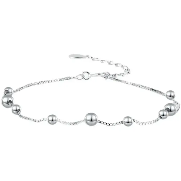 Wholesale Simple Style Ball Bracelet For Women In 925 Sterling Silver With Electroplated Gold Plating Featuring Beading Craft