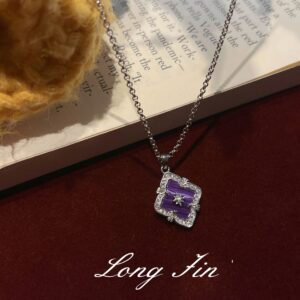 Xl026 white gold amethyst necklace