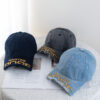 oly-c947f2ea7dfb537e58af2053a5c4cc05 Wholesale Niche Retro Broken Eave Leopard Print Baseball Cap Women's Street Trendy Cool Big Head Rave Old American Duck Tongue Hat for Men