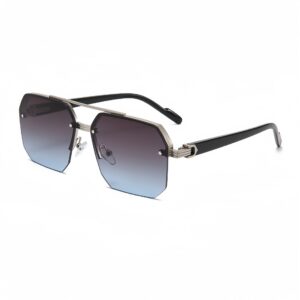 Silver frame gray blue slices
