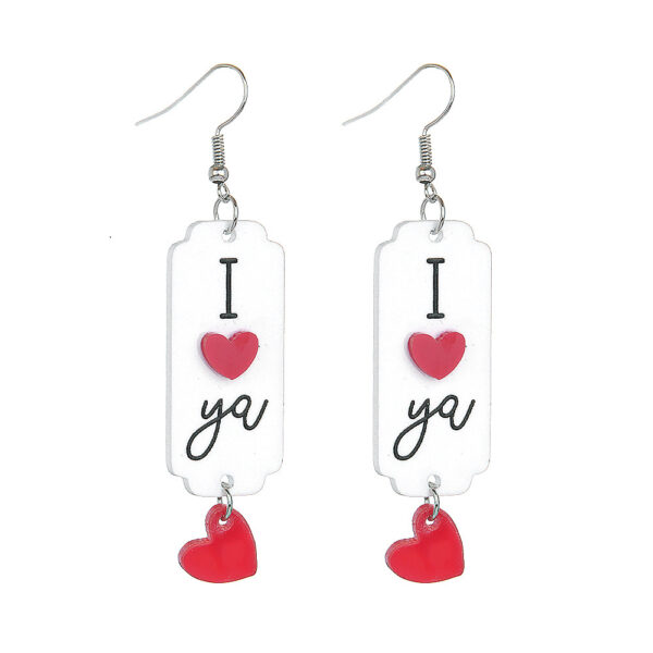 oly-c97c32eefc88b91d938bcc7dab287760 Wholesale Valentine's Day earrings series English letters acrylic I love you love earrings