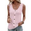 Wholesale Spring and Summer Women’s Sexy Casual Pure Color U-Neck Vest