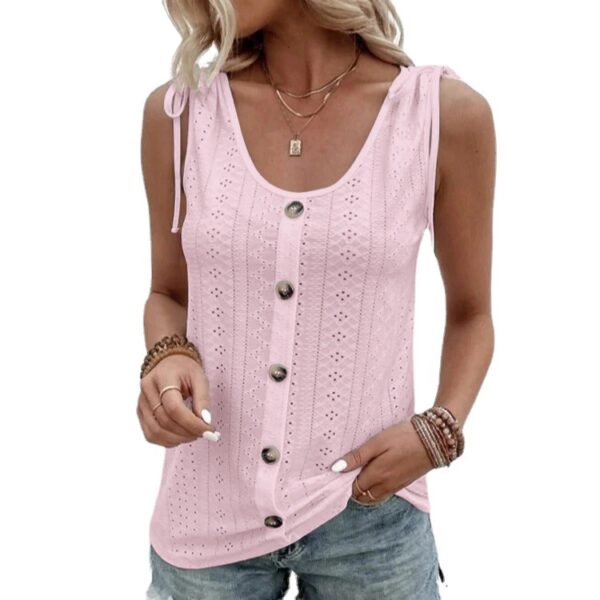 Wholesale Spring and Summer Women’s Sexy Casual Pure Color U-Neck Vest