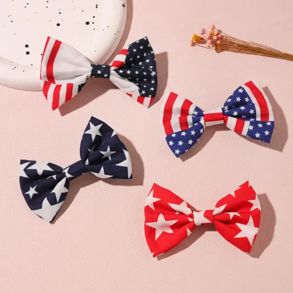 oly-c980c2847a04a89c6027a66f7739a785 Wholesale Star Striped Duckbill Hair Clip American Flag Bangs Side Parting Independence Day Navy Blue Red White Hair Accessories For Women