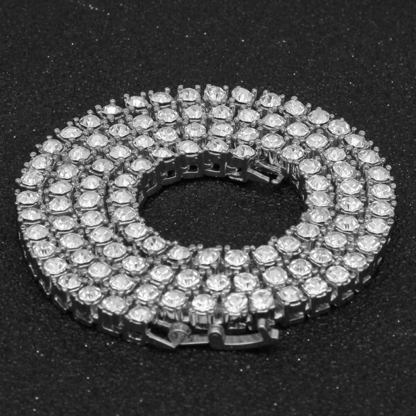 Wholesale Electroplated alloy tennis chain with gold rhinestones, a row of tennis chains, gold and silver necklaces