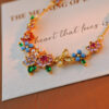 Wholesale Copper-set zircon-patterned colored diamond flower and butterfly necklace/bracelet