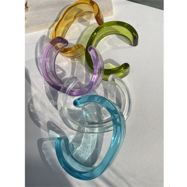 Wholesale Korean Dongdaemun Color Acrylic Bracelet Simple Geometric Transparent Resin Bracelet Jewelry