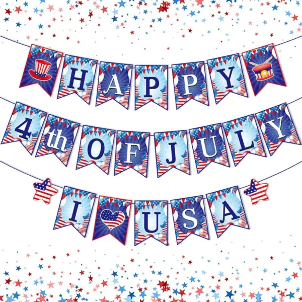 Wholesale 4th Of July Happy Independence Day Decorations American National Day Scene Flag Hanging Decorations Holiday Party Supplies