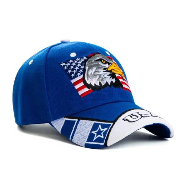 Wholesale Unisex Ethnic Style American Flag Eagle Braid Curved Eaves Baseball Cap