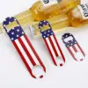 Wholesale American Flag Beer Bottle Opener All Steel Material UV Color Printing Bottle Opener Wine Bottle Opener Retro Grid