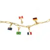 oly-c9cb44cc35edb6be0987f1b6a5cf965e Wholesale National Flag Italian Charms 304 Stainless Steel Pendant With 18K Real Gold PVD Coated Plating 0.03µm Thickness, 1 Piece