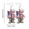 Wholesale 1 Pair Retro Bow Knot Boots Wood Drop Earrings