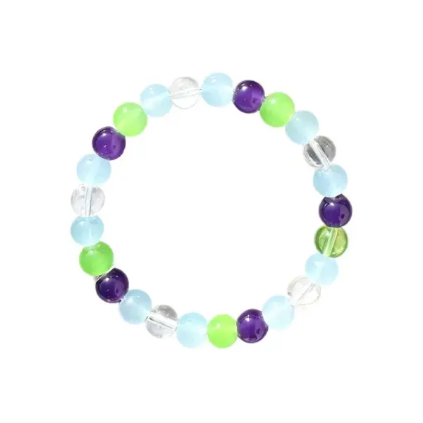 Wholesale Simple Style Unisex Beaded Bracelet Featuring Natural Stone And February Birthstone Amethyst Gem