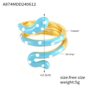 A874-Golden Sky Blue Drop Oil Ring / No. 7