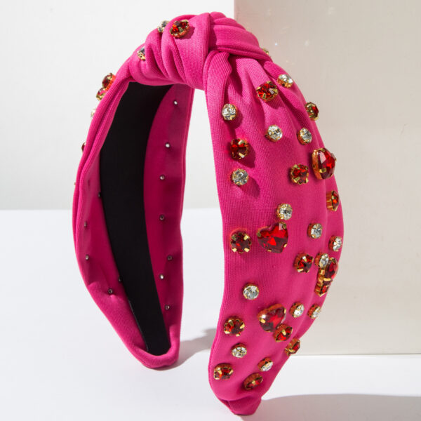 Wholesale  Valentine's Day Hair Band  Fashion Nail Diamond Love Glass Diamond Decoration Sweet Hair Accessories Hair Clip