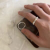 Wholesale Irregular metal fragments, silver, and pearl ring/band