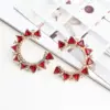 Wholesale Handmade Trillion-cut Marine Style Stud Earrings For Women In Golden Plated Zinc Alloy With Resin Inlay