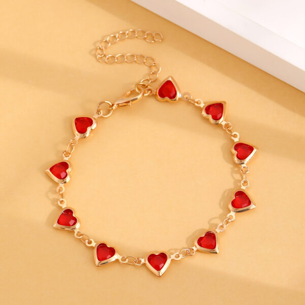 Wholesale love bracelet dopamine jewelry color heart-shaped bracelet women’s jewelry