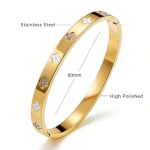 Plum blossom monogram white enamel 16-diamond 18k gold