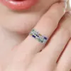 Wholesale Geometric Women’s Ring In Copper With White K Water Plating, Claw Setting Featuring Zircon Inlay
