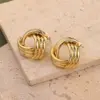 Wholesale Ion Plating (IP) Real Gold Plated 18K Gold Circular Triangle Lines 201 Stainless Steel Casual Elegant Waterproof Non Tarnish Earrings