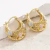 Wholesale Three-dimensional Flowers Earrings For Women With 0.03µm KC Golden Plated Water Plating On Copper