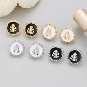 Wholesale Leaves Stud Earrings For Women With Copper Posts Electroplated And Zircon Inlay