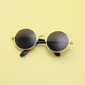 Round 8cm gold frame gray piece