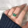 Wholesale Butterfly Claw Setting Ring For Women In Brass With 18K Real Gold Water Plating And Zircon Inlay