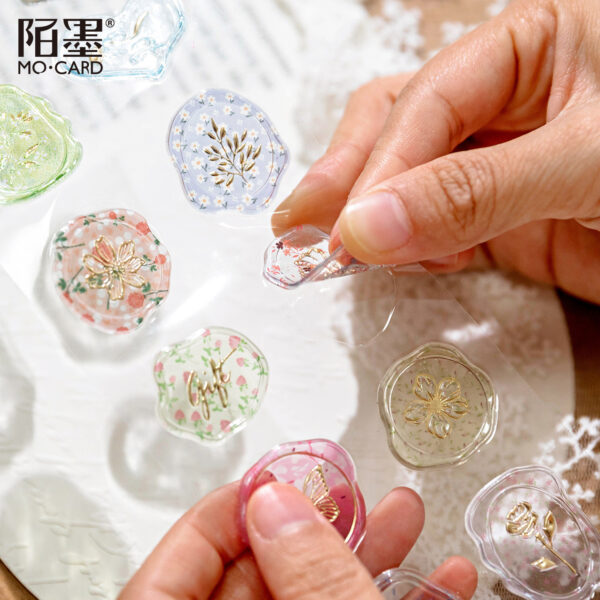 Wholesale Mo Mo Mo fire paint gilding epoxy stickers dried flower plant book series fresh flower Journal decorative material stickers