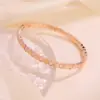 Wholesale Geometric Electroplated Copper Bangle For Women With Water Plating And Zircon Inlay