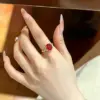 Wholesale Geometric Open Ring For Women In Brass With Golden Plated Water Plating And Claw Setting Featuring Artificial Gemstones