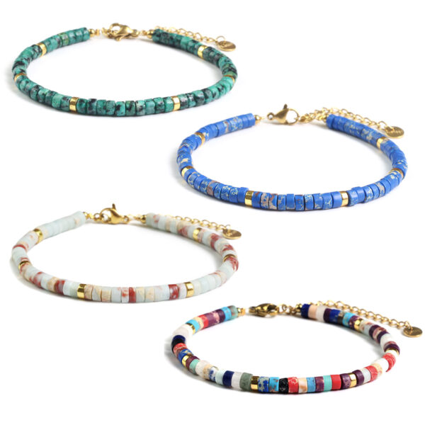 oly-ca75b4ea54d45fda7ad0824d28013ff0 Wholesale Jewelry Colorful Natural Stone Beaded Bracelet for Girls Light Luxury High-End Simple Shoushan Stone Bracelet
