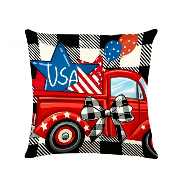 Wholesale Household Plush Pillow Case Featuring Car Pattern, Perfect For Independence Day Decoration