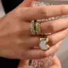 Wholesale Oval African Style Ring For Independence Day, 304 Stainless Steel With 18K Real Gold Plated 0.03µm Thickness And Zircon Inlay