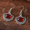 Wholesale Retro Western Style Ruby Earrings National Style Bohemian Personality Jewelry Earrings Gift