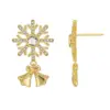 Wholesale 1 Pair Christmas Elegant Streetwear Snowflake Plating Inlay Copper Zircon Ear Studs