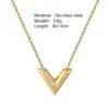 Wholesale 304 Stainless Steel V Shape PVD Coated 18K Real Gold Plated Elegant Simple Style Waterproof Non Tarnish Gold Bracelets Earrings Necklace