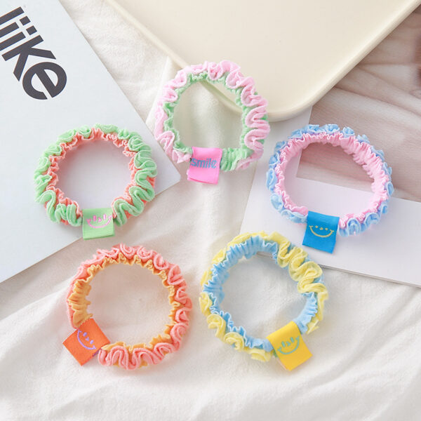 Wholesale High-elasticity fabric lace hair tie, color-blocked hair tie, handmade high ponytail hair rope, hair accessory