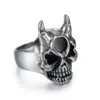 oly-caa9c186ff68295f65142884c1289735 Wholesale Men's Vintage Titanium Steel Skull Ring With Black Rubber Inlay Streetwear Accessory