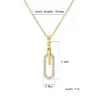 Wholesale 304 Stainless Steel Copper Paper Clip Oval Water Plating Zircon 18K Gold Plated IG Style Elegant Simple Style Inlay Cable Chain Gold Pendant Necklace